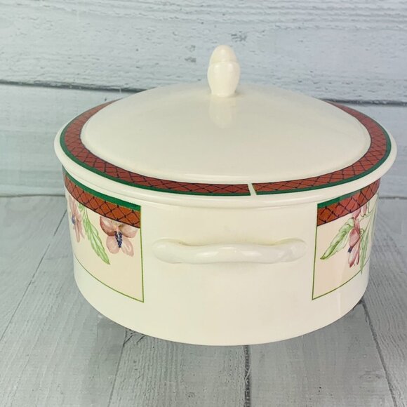 Johnson Brothers AUTUMN GROVE Blueberries Fruit Oval Covered Handle Serving Bowl - Picture 3 of 11